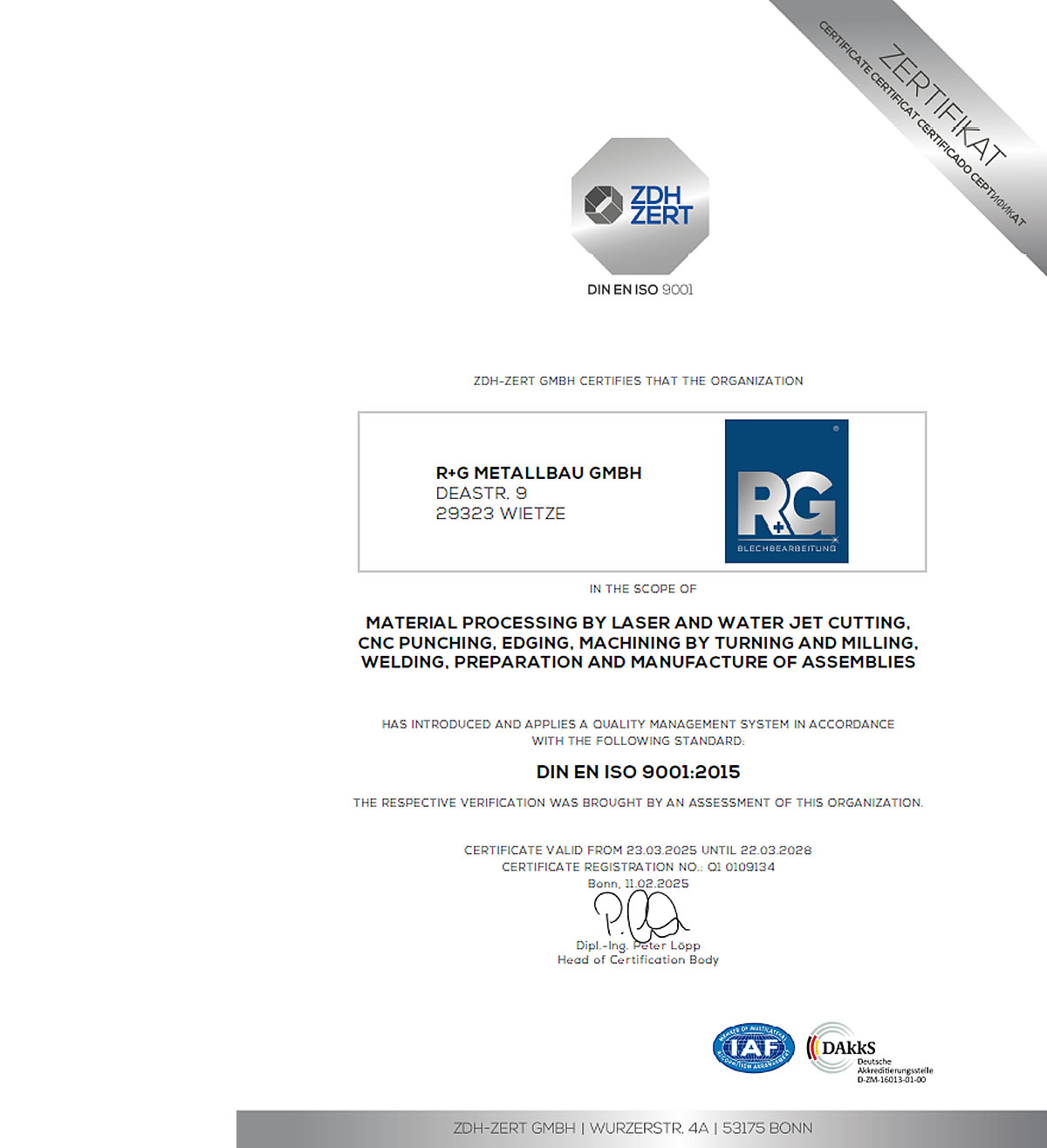 Englisch: Zertifikat D-ZE-16083-01-00-ISO3834-2025.0066.001